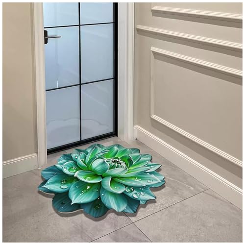 Floral Diatomaceous Earth Floor Mat 3D Flowers Pattern Bath Mat Non-Slip Bath Rug Safe Absorbent Quick Drying Bathmat Suitable for Bathroom Kitchen Entrance (Style 5, 23.62"/60cm) - color: Style 5, size: 1'11" x 1'11" (Flower)