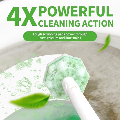 80 Count Toilet Bowl Wand Refills for Clorox, Disposable Toilet Brush | Compatible with Clorox Toilet System, Pre-Loaded Cleaner, 3-Layer Scrub Pads, 4X Cleaning Power , Light Scent - size: 80 Count Green