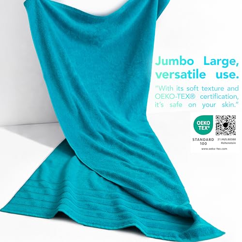 American Soft Linen 100% Cotton Luxury Turkish Towels, 2PC 35x70 Bath Sheet | Soft Absorbent Quick Dry OEKO Tex Standard 100 Certificated Durable Machine Washable Breathable Premium Hotel Quality - color: Aqua Blue, size: 2 PC (35"x70")