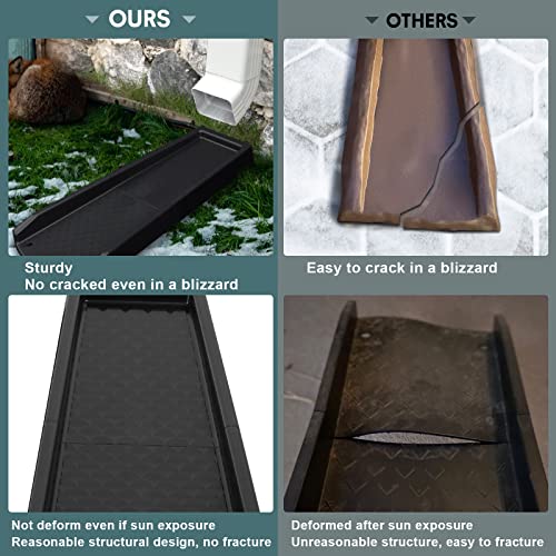 plusgutter Rain Gutter Downspout Splash Block, Gutter Downspout Extensions for Water Drainage, 24" Gutter Splash Guards Downspout Extender, Fixable Down spout Drain Trays with PE Nails(1 Pack, Black) - color: Black