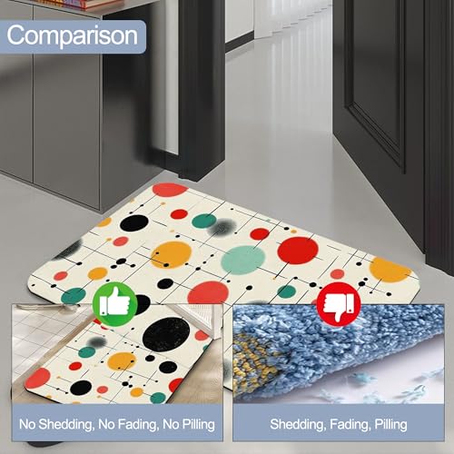 Diatomaceous Bathroom Rugs,Mid Century Bathroom Decor,Modern Non Slip Bath Mat,Quick Dry Easy to Clean Care Shower Rug for Home Dorm Low Profile Floor Mat 17 X 29.5 Inch - color: Mid Century