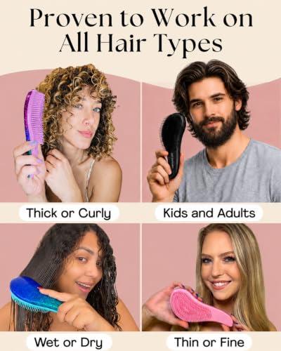 Lily England Hair Brush for Men with Curly, Thick, Straight & Natural Hair - Lightweight Mens Brush with Smooth Flexible Bristles - Black Hairbrush for Man with Wet & Dry Hair - color: Matte Black