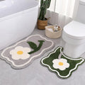 Bathroom Rug Set 2 Piece, Soft Cute Bath Mat and U-Shaped Contour Toilet Rug, Absorbent Microfiber Plush Bath Rug Set, Non-Slip Bath Carpet Machine Washable, 32x20 Plus 22x20 inches - color: Grey 32x20" + Green 22x20"