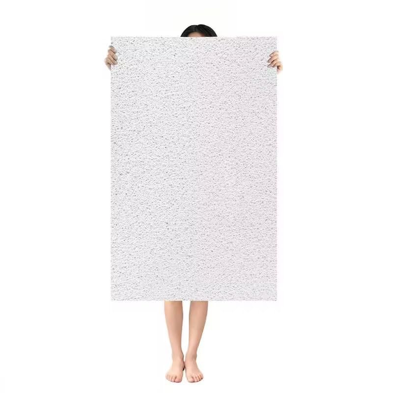 Shower Mat Non Slip: 39.4 x 27.5 Inch Extra Large Shower Mats for Inside Shower with Drain Hole - Soft PVC Loofah Anti Slip Shower Stall Mat for Walk-in Shower and Bathroom, Quick Drying - color: White, size: 39.4" x 27.5" (Rectangular)