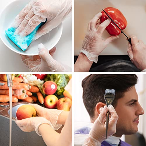 OKIAAS Disposable Gloves L, Food Safe| Latex-Free and Powder-Free Clear Vinyl Gloves for Cooking, Food Prep, Household Cleaning | Large,100 Counts/Box - color: Clear - Box of 100, size: Large (Pack of 100)