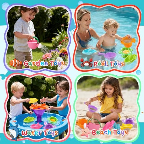 10 Pcs Bath Toys for Kids Ages 1-3, Bathtub & Pool Water Toys for Toddlers 1-3 & Babies 12-18 Months, Water Table Accessories with Floating Boats, Stacking Cups & Pouring Fun for Boys Girls - style: Boats Set