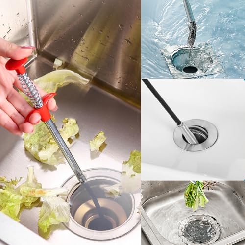 33 Inch Drain Snake Hair Drain Clog Remover, Flexible Grabber Claw Pick Up Reacher Tool - Gutter Cleaning Tools for Home Sink, Bathroom Tub,Drain, Toilet, Tight Spaces - style: 33 IN