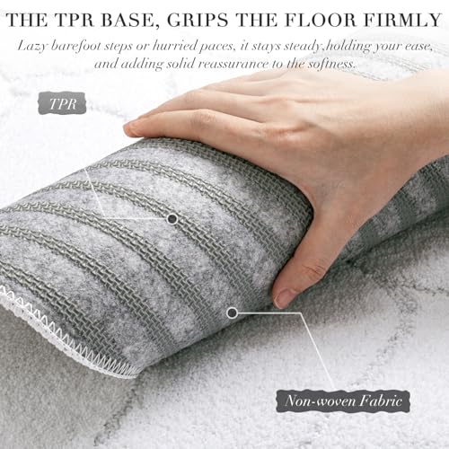 White Bathroom Rugs, 24X36 Inches Bath Mats Non Slip, Extra Soft Absorbent Microfiber Shower Bath Rugs Mats Carpet for Bathroom Floor Decor, Machine Washable (Snow White) - color: White, size: 24" x 36"