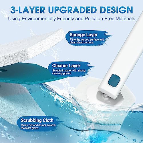 Disposable Toilet Brush Refills 32 Count Toilet Refills, Disposable Toilet Bowl Brush Refill Pads for Bathroom and Toilet Cleaning (Not Compatible with Other Brand Toilet Handle) - style: 32 Toilet Refills