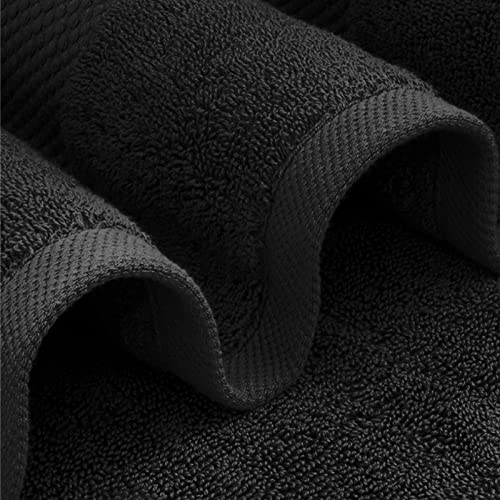 White Classic Luxury Black Bath Towels Extra Large | 100% Soft Cotton 700 GSM Thick 2Ply Absorbent Quick Dry Hotel Bathroom Towel | 27x54 Inch | Black | Set of 4 - color: 04: Black