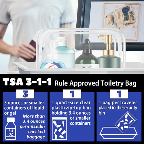 YedsIntu 16 Pack Waterproof Cosmetic Bag TSA Approved Toiletry Bag, Portable Travel Pouch with Zipper, Vinyl Plastic Organizer Storage for Men and Women (White-L) - color: White-L