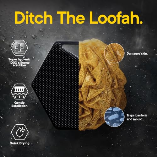 TOOLETRIES Silicone Body Scrubber 2.0, Loofah Alternative - Charcoal | Gentle exfoliating shower scrubber that's quick drying, hygienic and longer lasting than traditional loofahs. - color: Charcoal