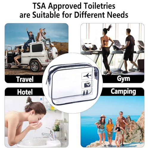 Clear Makeup Bags TSA Approved Toiletry Bag-6Pack，Clear TravelBags for Toiletries, Carry on Airport Airline Compliant Bag,Black - color: 10pcs-Black