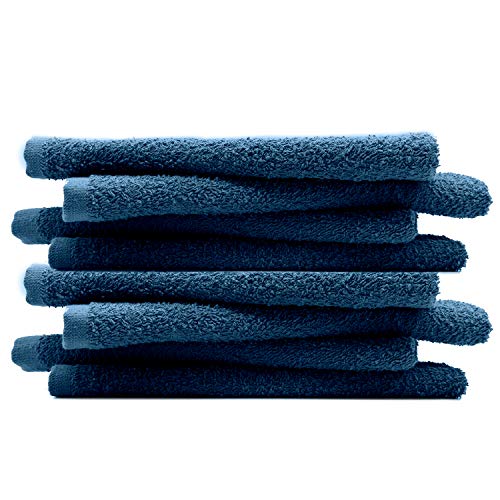 RIVERSIDE Bar Mop Towels Pack of 12, 16x19 Inches, 100% Ring Spun Cotton Terry Cloth Kitchen Towel, Highly Absorbent & Reusable Multipurpose Cleaning Rags for Bathroom, Hotel, Restaurant, Blue Opal - color: Blue Opal, size: Bar Mop (PK 12)