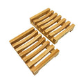 Bamboo Soap Dish, 2pc Rectangular, Light Brown, 3.4 x 4.5 inches, 0.14 pounds, Bathtub