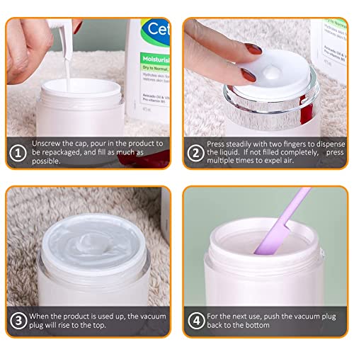 Airless Pump Jar, 1.7 oz Airless Pump Bottles, Travel Lotion Container – Vacuum Dispenser for Cream – Leak-Proof TSA-Friendly Design Keeps Cream Fresh – Multi-Purpose for Lotion, Sunscreen (2 Pack) - color: 1.7 oz