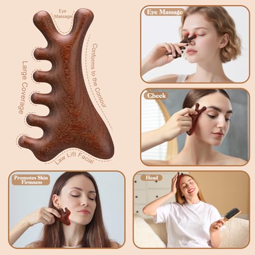 ProSuites 3 Pack Wooden Scalp Massager Tool Loc Combs,Long Handle Head Massage Scalp Loc Brush for Dreads,Multifunctional Hair Massager Tool for Men & Women - color: Wooden Color