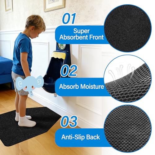 12 Pack Urinal Mats for Men Bathroom,Urinal Floor Mats for Commercial Restrooms,Non-Slip,Water Deodorization,Disposable Urinal Mats Reusable,Urine,Large 17Inch x 20.5Inch