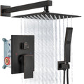 Aolemi Shower Faucet Set Rain Shower System with Handheld Spray Bathroom Shower Combo Rough-in Valve and Shower Trim Kit Included Oil Rubbed Bronze 12 Inch Wall Mount Shower Head - color: Oil Rubbed Bronze, size: 12 Inch Wall Mount Shower Head