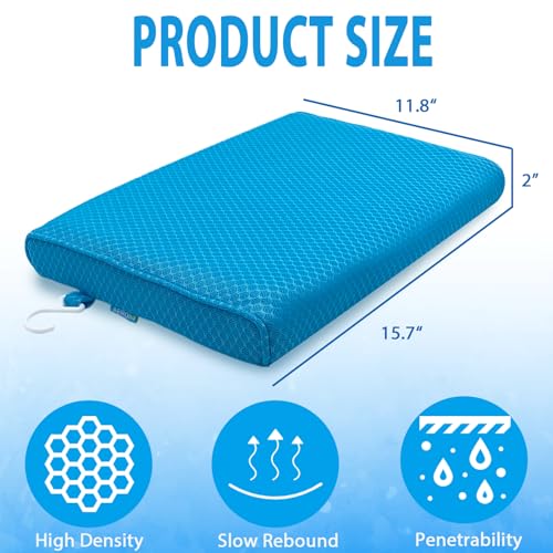 Shower Seat Cushion for Shower Chairs, Transfer Benches in Bathtub, Cushion for Sauna, 3D Mesh Pad with Hook, Slip-Resistant, Design for Elderly, Senior, Handicap & Disabled - size: Blue