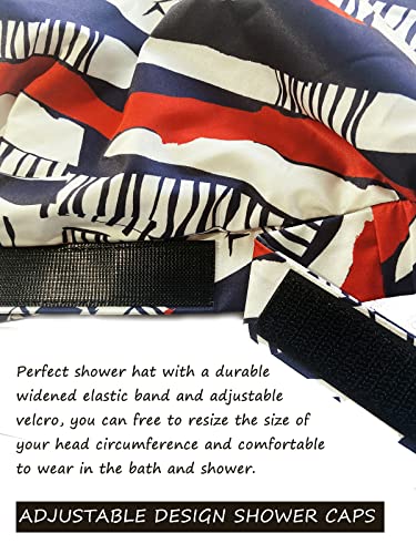 HIUMI Womens Shower Cap for Long Hair Luxury Shower Cap For Dreadlocks, Braids, Curls, Locs, Curly Hair（Stripe） - color: stripe