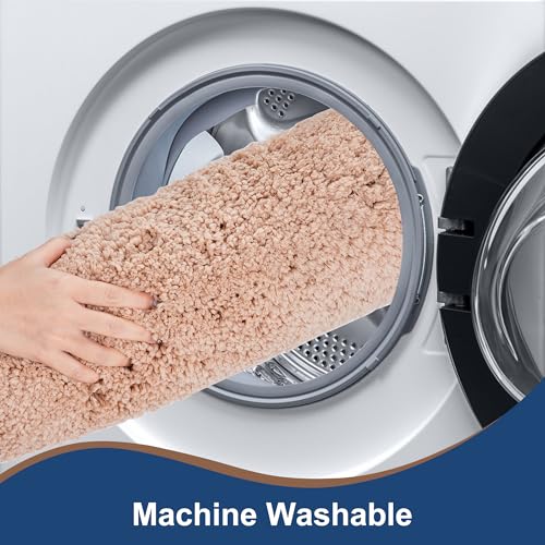 3 Pieces Luxury Bathroom Rug Set with U-Shaped Toilet Rug, Non-Slip Rubber Bottom, Thick Microfiber Fluffy Plush, Water Absorption, Quick Dry, Ultra Soft, Bath Mats for Bathroom, Tub(Beige) - color: Beige
