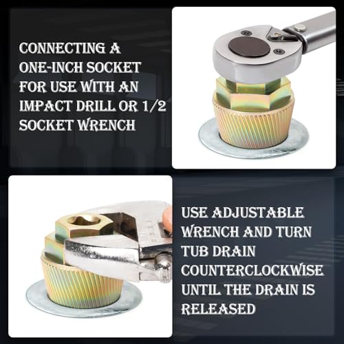 MABLEVI 1.5" Tub Drain Extractor, 8PCS Pipe Nipple Extractors Set with 1-inch Socket, Remove The Old, Broken, Stubborn, Rusted Drain Tub Bathtub Stopper, Plumbing Tools with Solid Storage Case - size: 8-Piece