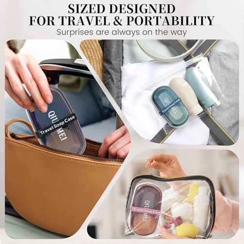Shampoo Bar Holder Travel Case | Leakproof Soap Container with Lid & Drain Tray | Includes Silicone Strap and Soap Bag | Compatible with Kitsch Solid Shampoo and Conditioner Bars (Black, Large) - color: Black Style A-large