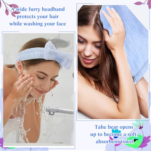 6 Set Spa Gifts Bulk for Women, Sleepover Party Favors Supplies for Bridesmaid Bridal Shower Wedding Guests Baby Shower Birthday Gift with Towels Socks Hair Tie Clip Eye Masks(Blue) - color: Blue