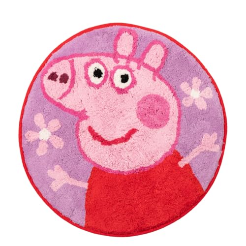 Peppa Pig 100% Cotton Non Slip Plush Bathroom Mat Rug (Officially Licensed Product) By Franco - color: Peppa Pig
