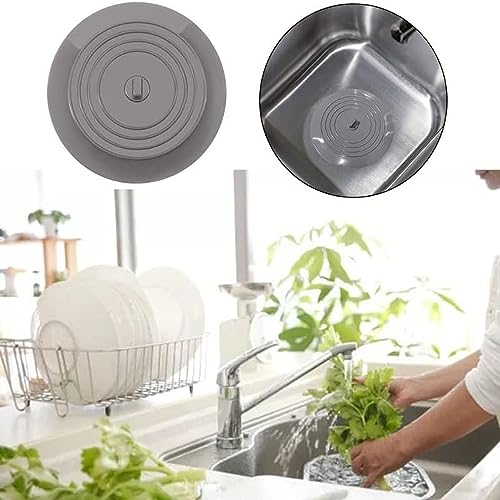 VIGOR PATH Set of 2 Silicone Tub Stoppers - 5.9 Inches Sink Stoppers - Flat Bathtub Drain Covers, Hair Catchers and Suction Bathtub Plugs for Kitchen, Bathroom and Laundry (Variety) - color: Variety