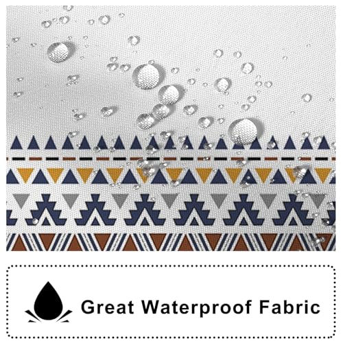 AOFOTO White Boho Shower Curtain with Black Tassel Chic Triangle and Geometric Waterproof Shower Curtain Modern Minimalist Bath Curtain Family Bathtub Bathroom Home Decor with Hooks 70x70 Inch - color: Black White, size: 70"W x 70"L (Pack of 1)