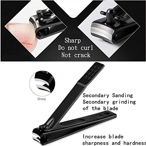 Manicure Set Men Finger and Toe Nail Clippers Set Professional Manicure Pedicure Kit with Travel Case Personal Care Tools Accessories Nail Grooming Kit Gifts for Men Women Father Mother - color: Black and Red