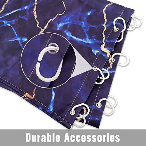 Marble Bathroom Sets with Rugs for Bathroom Decor, 72x72 Inches Gold Shower Curtain with Non-Slip Rugs and Accessories, Waterproof Machine Washable Bath (SC Set-marblebluegold) - color: Sc Set-marblebluegold