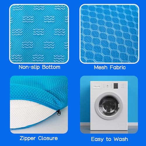 Hot Tub Booster Seat for Adults, 5 Inch Thick Supportive Cushion with Non-Slip Bottom, Weighted for Quick Sink Without Float, Spa Booster Seat for Hot Tub (Including Inflatable), Pool, Bathtub - color: Blue