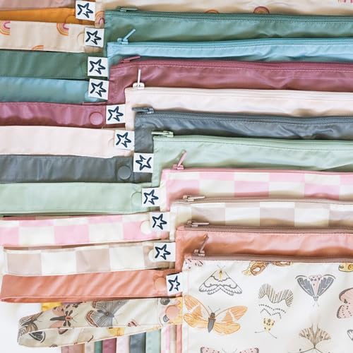 Tiny Twinkle Mess Proof Wet Bags | 2-Pack Reusable Waterproof Wet Bags for Swimsuits | Baby Clothes | Travel & Diaper Bag (Flutter) - color: Flutter, size: 2 Pack