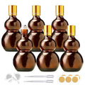 Essential Oil Roller Bottles, Amber Gourd Shaped Glass Roller Bottles with Stainless Steel Roller Ball, for Travel,Perfume (Amber-Gold Cap, 100ML) - color: Amber-Gold Cap, size: 100ML