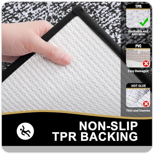 OLANLY Bathroom Rugs Sets 3 Piece, Soft Absorbent Microfiber Bath Mats and U-Shaped Contour Toilet Rug, Non-Slip, Home Decor Accessories, Bath Mat Set for Bathroom (30"x20"+24"x16"+24"x20", Black) - color: Black, size: 30" X 20" + 24" X 16" + U Shape 24"