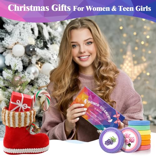 Qivatex Shower Steamers Aromatherapy, Birthday Gifts for Women, Teen Girls | Natural Essential Oils, Soothing Spa Self Care for Stress Relief & Relaxation, Gift for Women, Wife, Mom, Sister, Girlfriend - style: Colorful Women