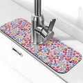 Millefleurs Different Flowers Pink 15" X 5.5" Kitchen Sink Splash Guard Faucet Faucet Guard Draining Mat Sink Splash Guard Faucet Kitchen Bathroom - color: Millefleurs Different Flowers Pink