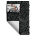 Hearth & Harbor Bathroom Rugs, Chenille Bath Mat - Machine Washable Bath Mats for Bathroom Non-Slip Backing Rubber, Quick Dry Bathroom Mat - color: Black, style: 17 x 24