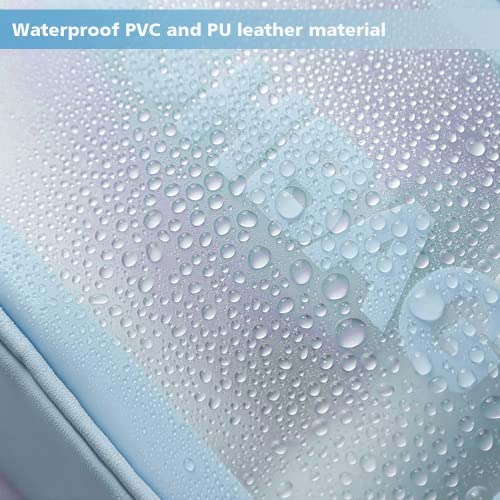 DAPOWER Travel Toiletry Bag for Women and Men, Matte Translucent Toiletry Bag with Handy Handle, Makeup Cosmetic Organizer Bag for Travel Toiletries Accessories (Blue) - color: Blue