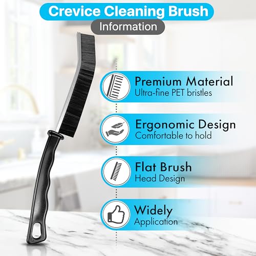 KUTO 12pcs Cleaning Brush Set, Straw Brushes,Hard Bristle Crevice Cleaning for Kitchen, Bathroom, Corner, Window, Faucets, Grout, Cup, Bottle