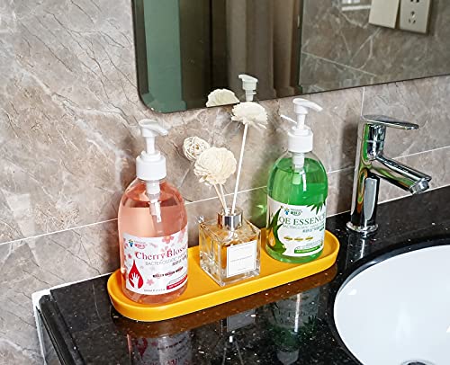 Simple Style Ceramic Sink Tray - Bathroom and Kitchen Cosmetics Dish, Candle and Perfume Tray (Yellow) - color: Yellow