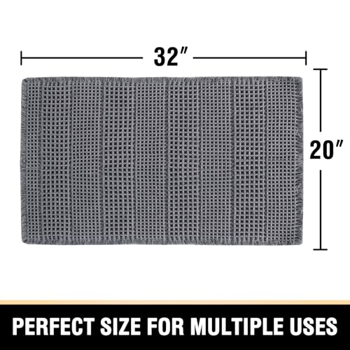 H.VERSAILTEX Upgraded Waffle Bath Mat Super Absorbent Non Slip Bath Rugs for Beside Tub, 20" x 32", Grey - color: Grey, size: 20" x 32"