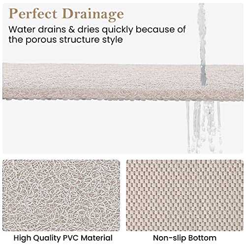 Shower Mat Bathtub Mat Non-Slip,24x16 inch, Soft Tub Mat with Drain,PVC Loofah Bath Mat (Phthalate Free) for Tub and Bathroom,Quick Drying,White - color: White, size: 24" x 16" (Rectangular)