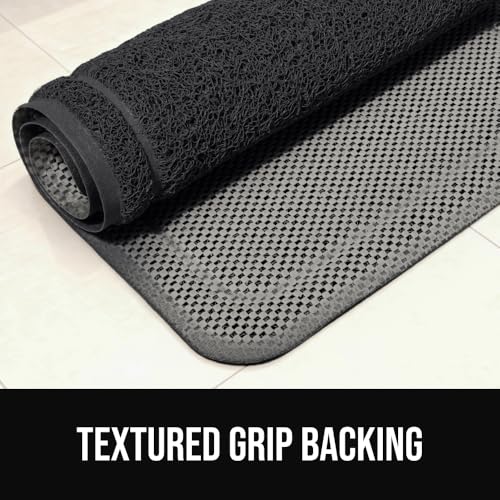 GORILLA GRIP Exfoliating Bath and Shower Mat, Textured Backing, 30x16 Soft Loofah-Style Foot Scrubber for Outside or Inside Bathtub, Quick Dry Easy Drainage Tub Floor Mats, Bathroom Essentials, Black - color: Black, size: 30" x 16" (Rectangular)