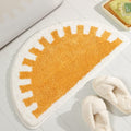 TRUEDAYS Bathroom Rugs Sun Bath Mat, Half Circle Cute Sunrise Bath Mat Soft and Fluffy, Water Absorbent Bath Rug Machine Washable Bathroom Mat - color: Yellow