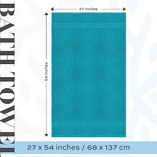 White Classic Luxury Bath Towels Set of 4 Large - 700 GSM Cotton Ultra Soft Bath Towels 27x54 | Highly Absorbent and Quick Dry | Hotel Towels for Bathroom Luxury, Plush Shower Towels, Aqua - color: 13: Aqua