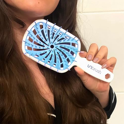 FHI Heat UNbrush Plus — Curly Hair Brush for Gentle & Effective Detangling on Wet or Dry Fragile Hair Types — Detangler Brush w/ 84 UltraFlex Bristles, Ultra-light, Vented, Anti Static Hairbrush - color: Cotton Candy